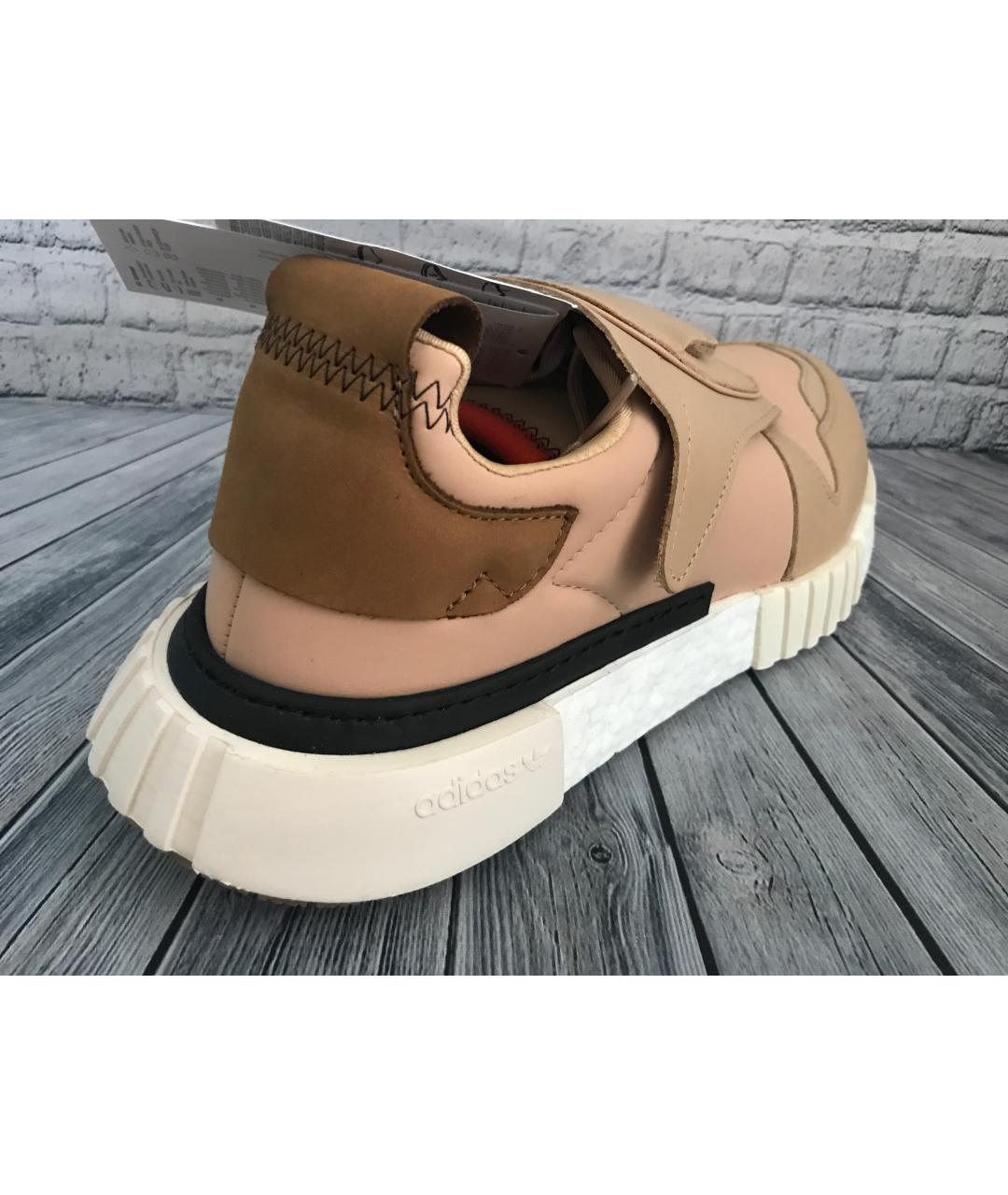 ADIDAS Бежевые кожаные низкие кроссовки / кеды, фото 3