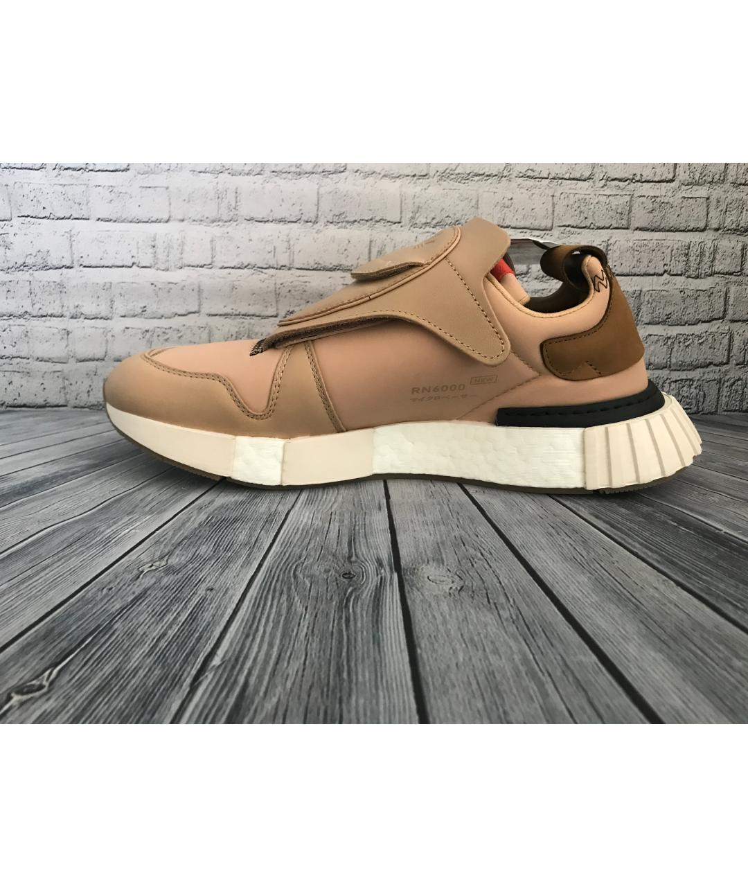 ADIDAS Бежевые кожаные низкие кроссовки / кеды, фото 4