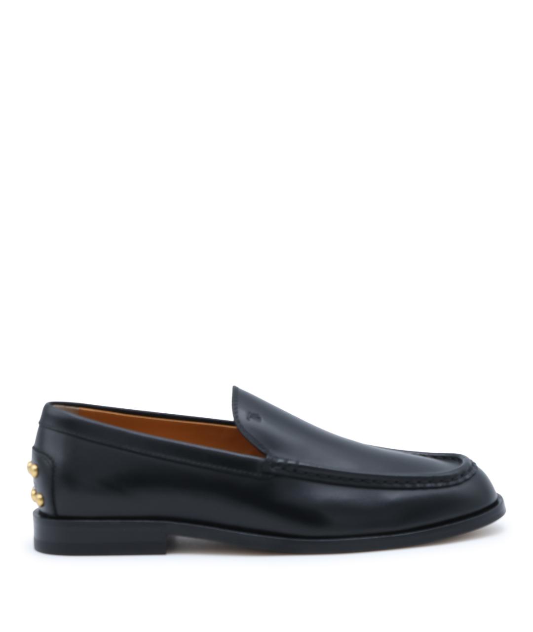 TOD'S Черные кожаные лоферы, фото 1