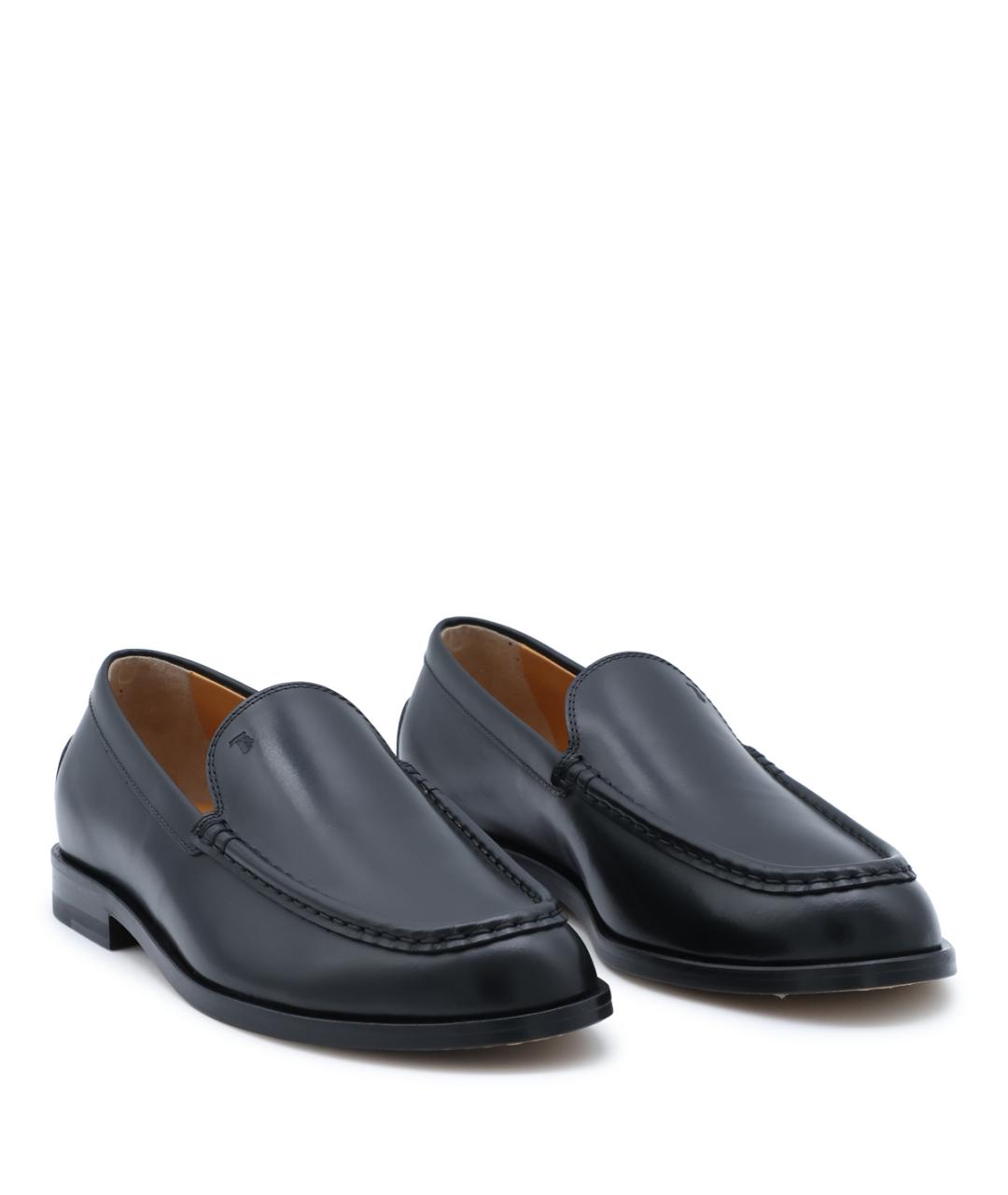 TOD'S Черные кожаные лоферы, фото 2