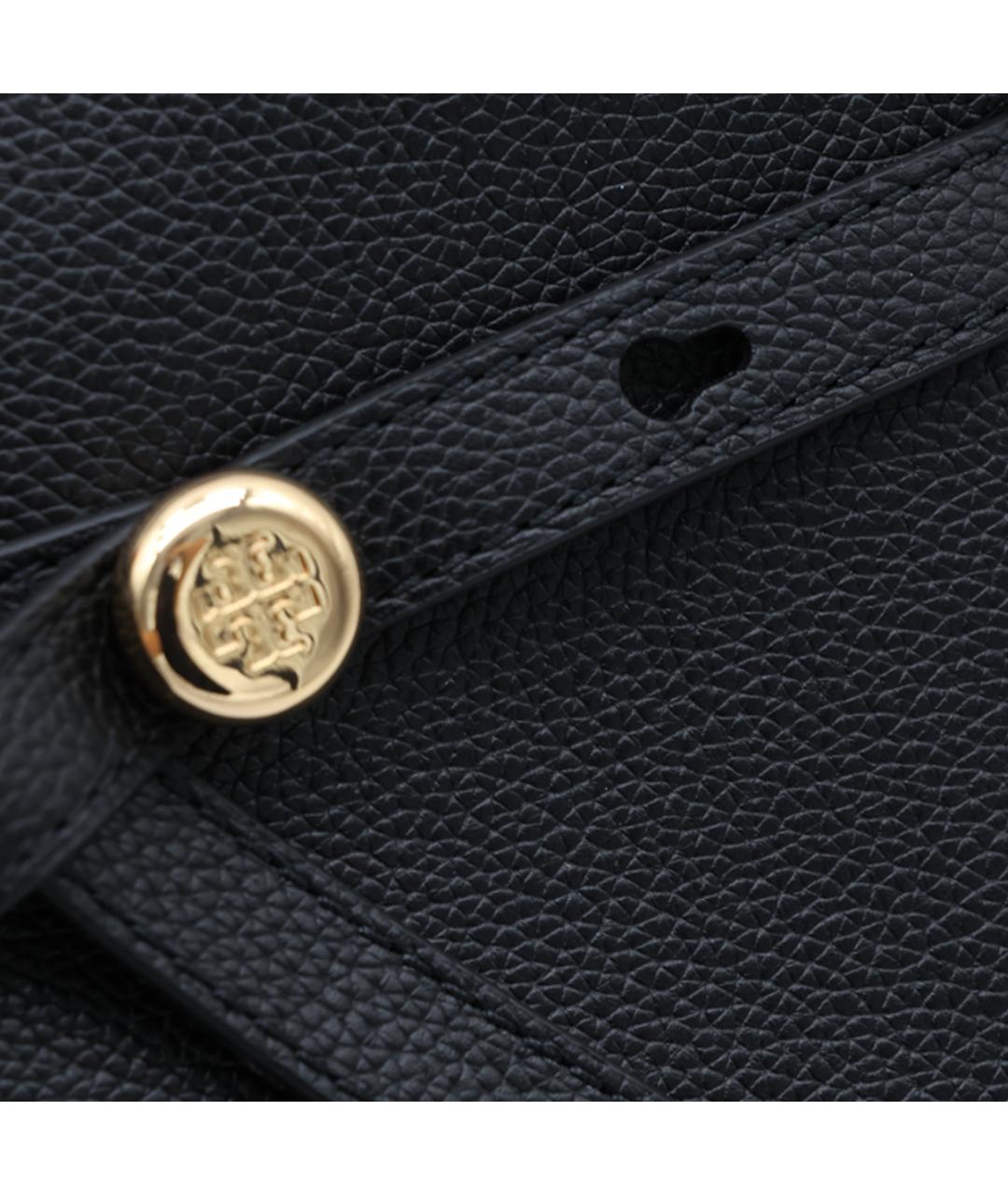 TORY BURCH Черная кожаная сумка тоут, фото 4