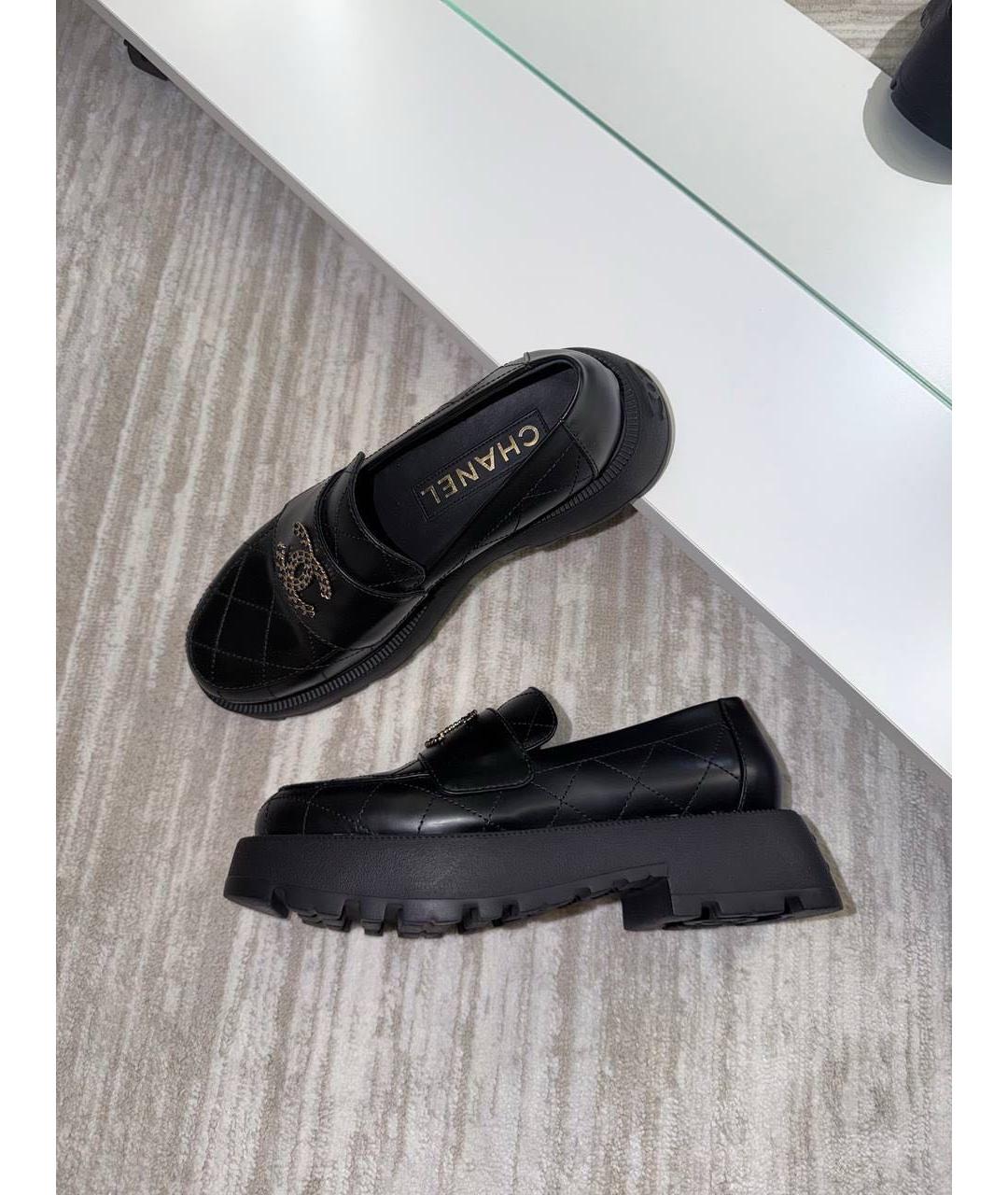 CHANEL Черные кожаные лоферы, фото 5