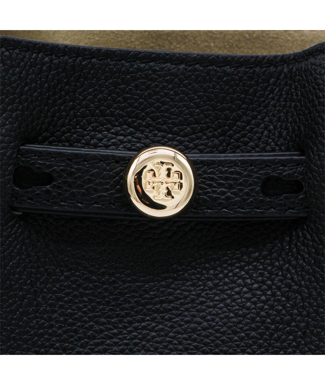 TORY BURCH Черная кожаная сумка с короткими ручками, фото 4