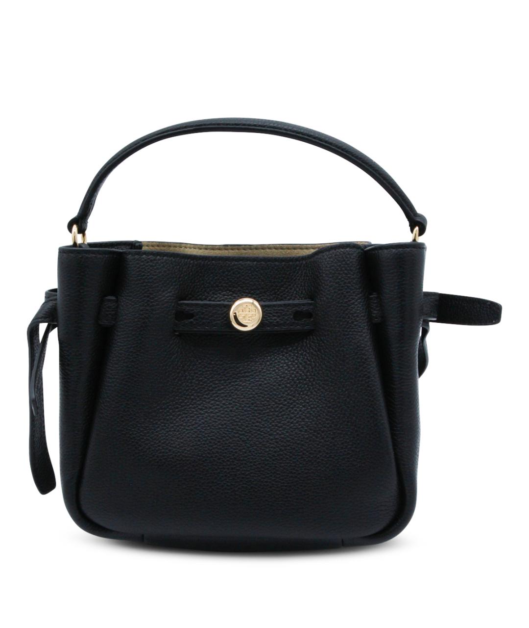 TORY BURCH Черная кожаная сумка с короткими ручками, фото 1