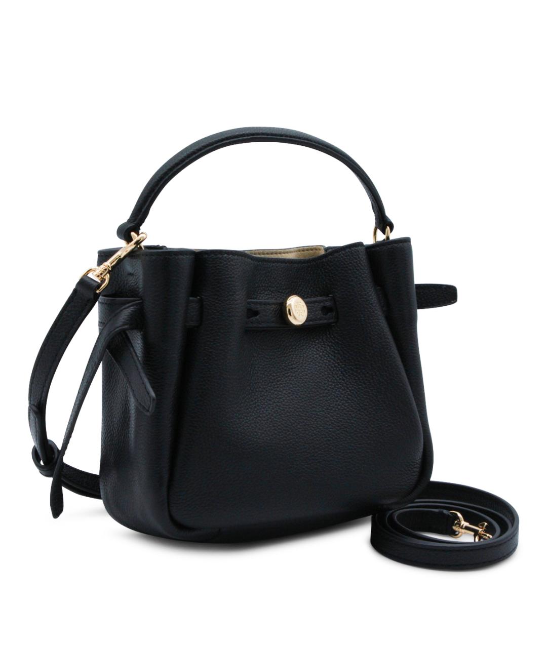 TORY BURCH Черная кожаная сумка с короткими ручками, фото 2