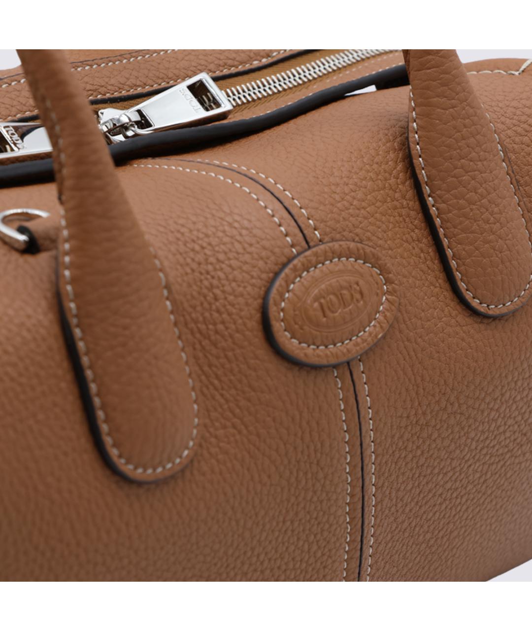 TOD'S Коричневая кожаная сумка тоут, фото 9