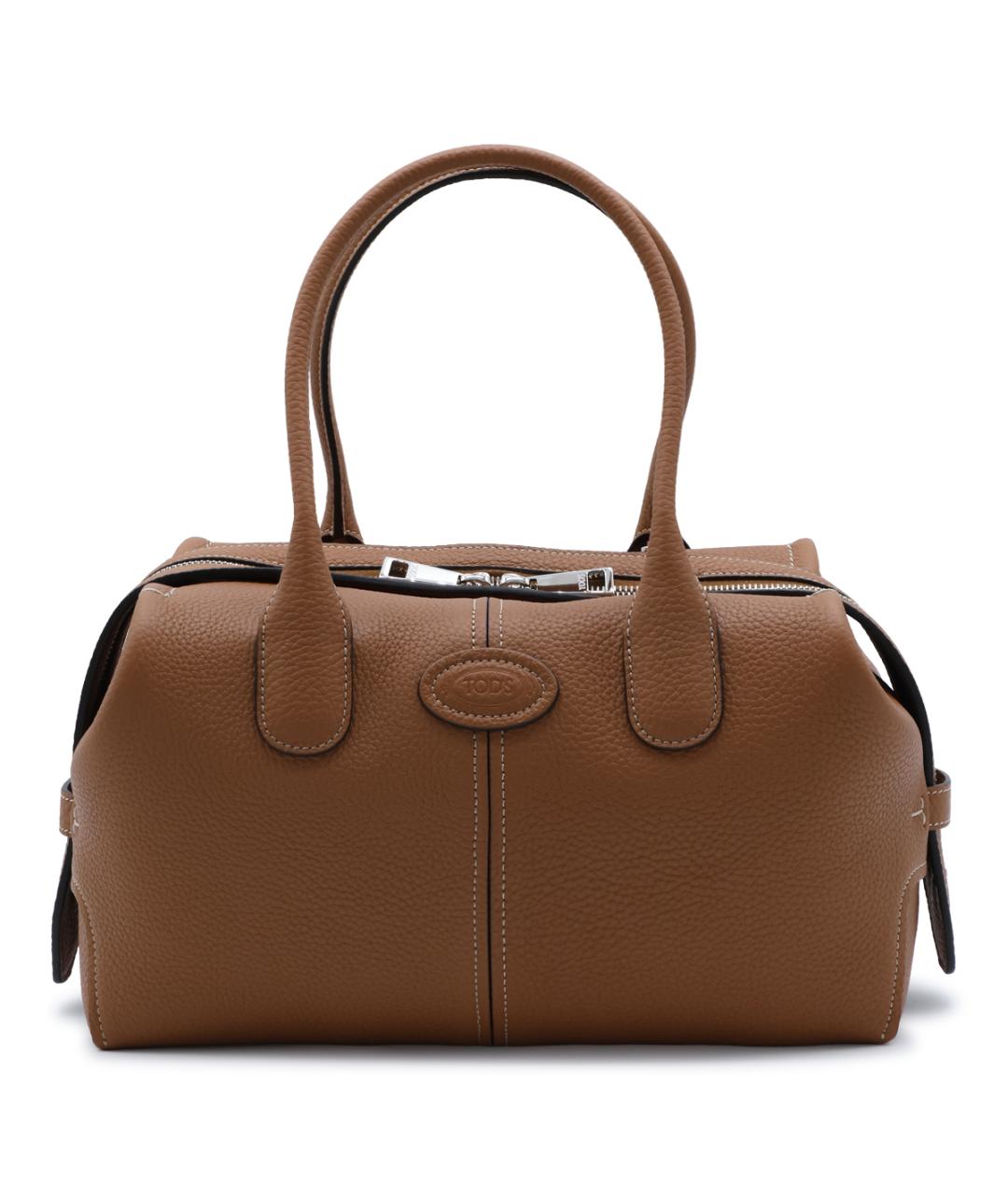TOD'S Коричневая кожаная сумка тоут, фото 1
