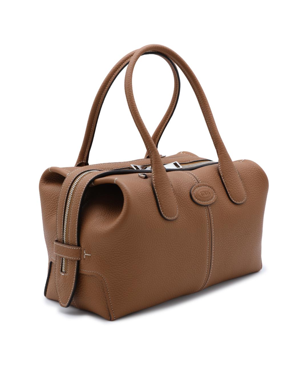 TOD'S Коричневая кожаная сумка тоут, фото 4