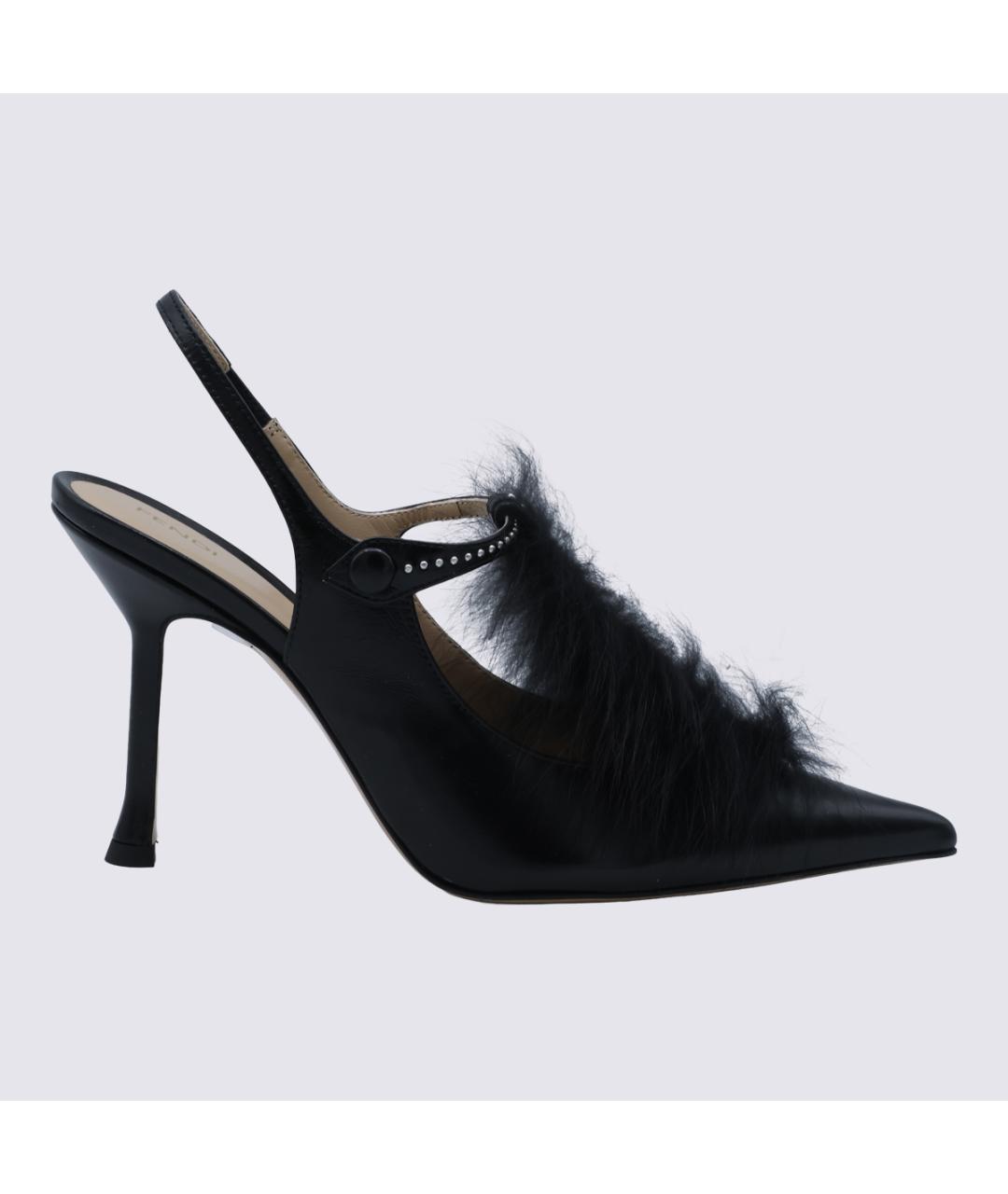 FENDI Черные кожаные туфли, фото 2