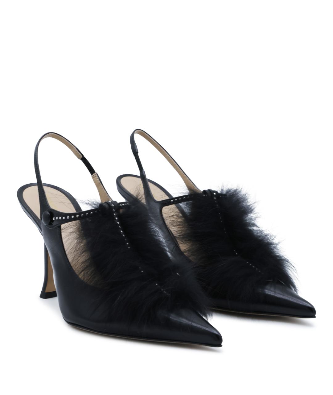 FENDI Черные кожаные туфли, фото 4
