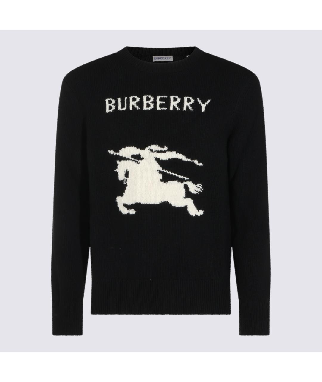 BURBERRY Черный шерстяной джемпер / свитер, фото 2