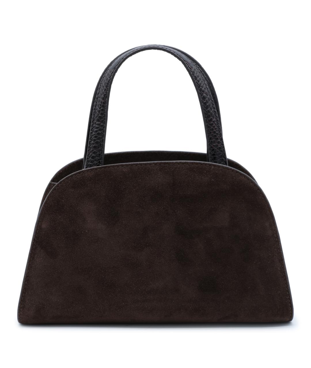 TORY BURCH Коричневая замшевая сумка с короткими ручками, фото 3