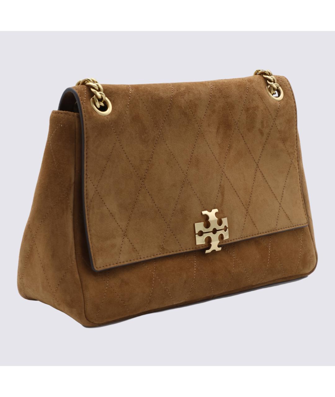 TORY BURCH Коричневая замшевая сумка через плечо, фото 4