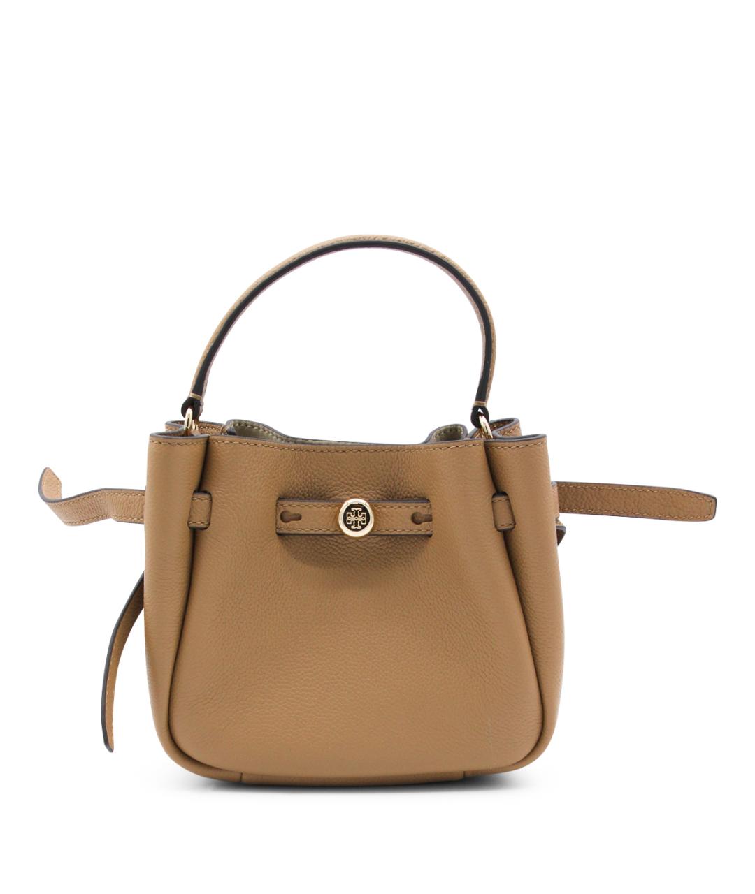 TORY BURCH Бежевая кожаная сумка с короткими ручками, фото 1
