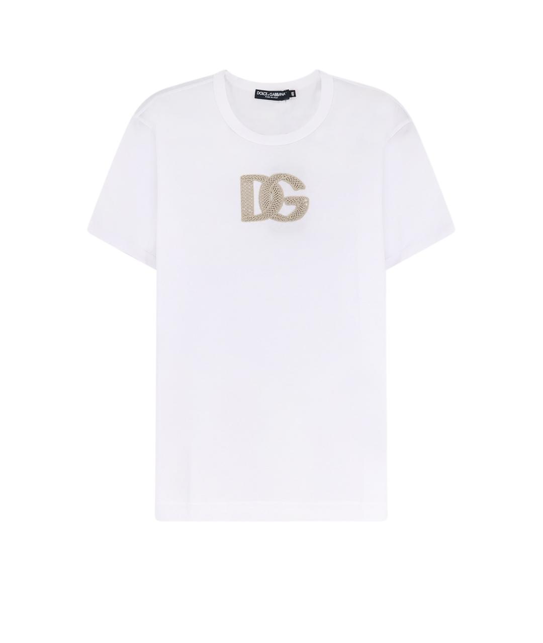 DOLCE&GABBANA Белая хлопковая футболка, фото 1