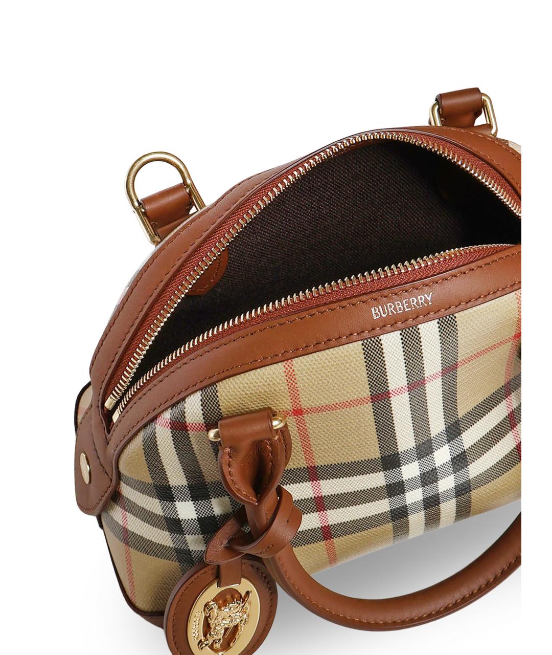 BURBERRY Бежевая канва сумка с короткими ручками, фото 4