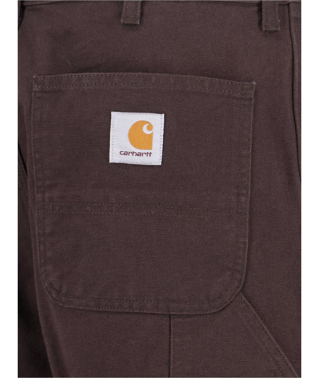 CARHARTT WIP Коричневые хлопковые повседневные брюки, фото 4