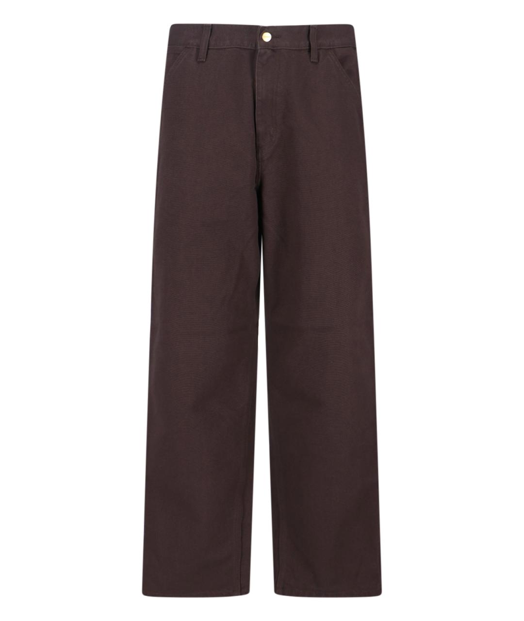 CARHARTT WIP Коричневые хлопковые повседневные брюки, фото 1