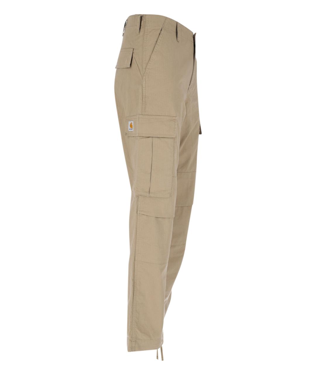 CARHARTT WIP Бежевые хлопковые повседневные брюки, фото 3