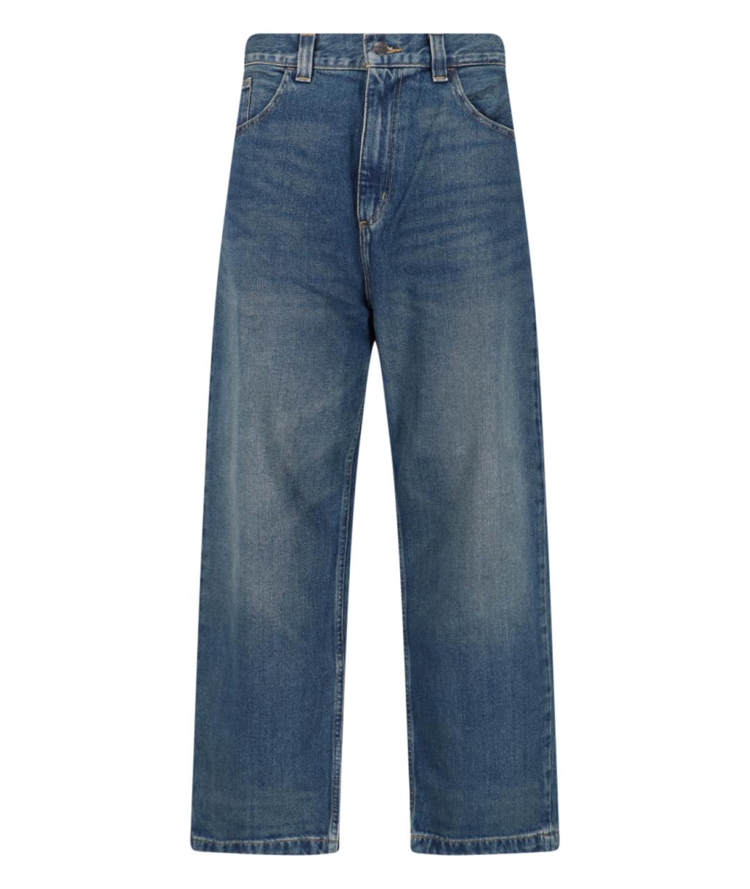 CARHARTT WIP Синие хлопковые прямые джинсы, фото 1