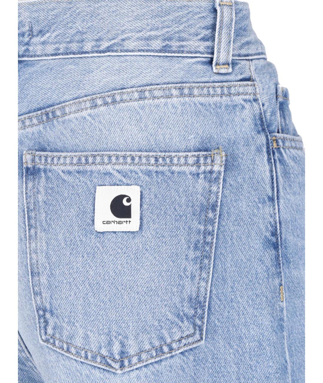 CARHARTT WIP Голубые хлопковые прямые джинсы, фото 4
