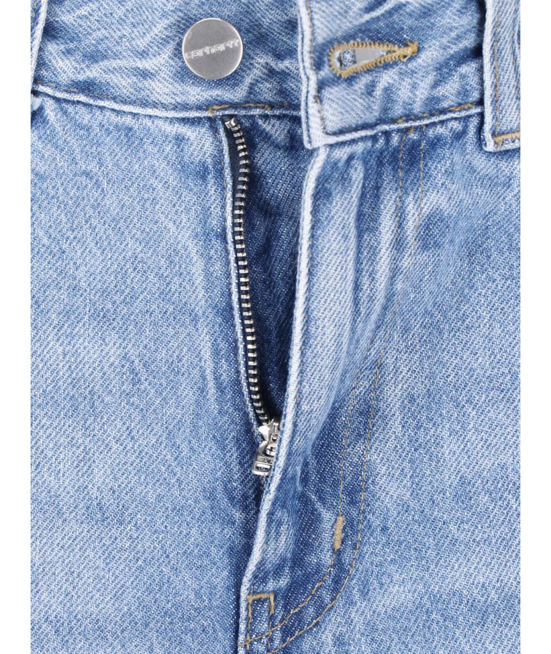 CARHARTT WIP Голубые хлопковые прямые джинсы, фото 5