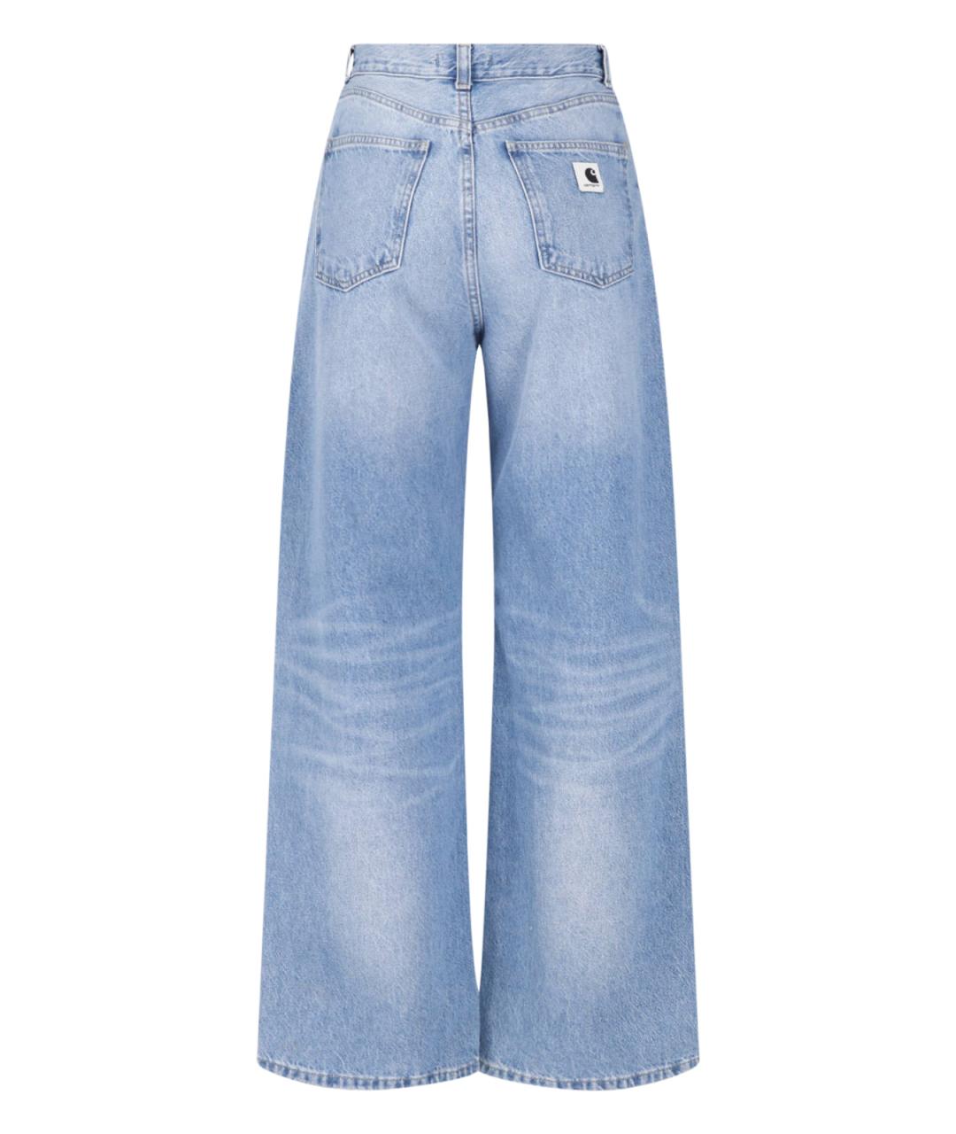 CARHARTT WIP Голубые хлопковые прямые джинсы, фото 2