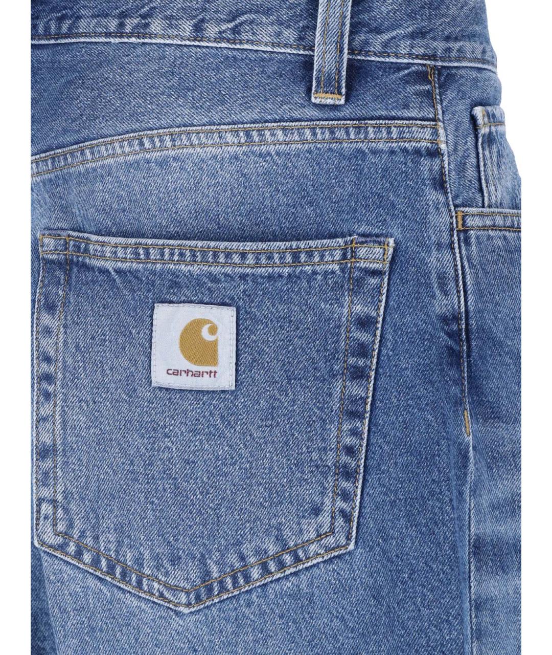 CARHARTT WIP Синие хлопковые прямые джинсы, фото 4