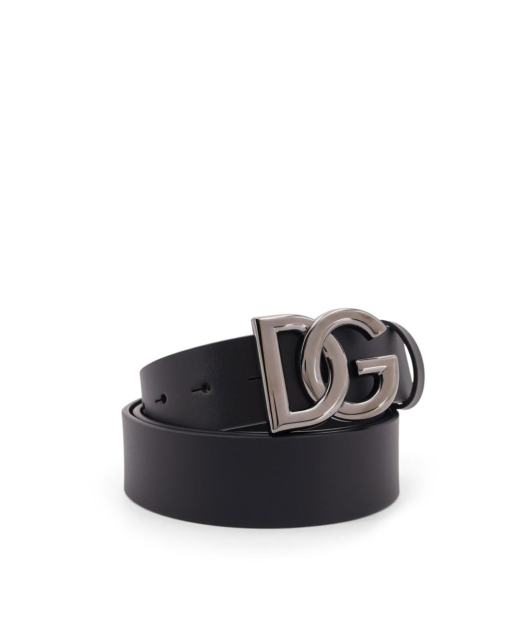 DOLCE&GABBANA Черный кожаный ремень, фото 3
