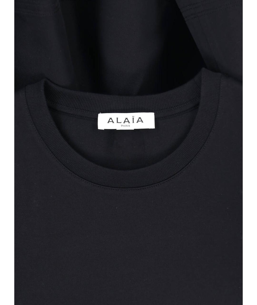 ALAIA Черная хлопковая футболка, фото 3