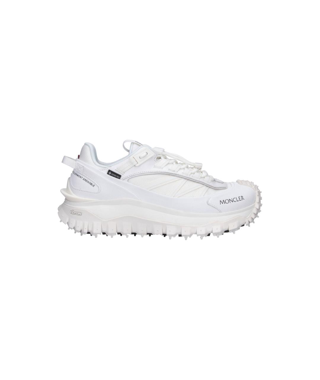 MONCLER Белые кожаные низкие кроссовки / кеды, фото 1
