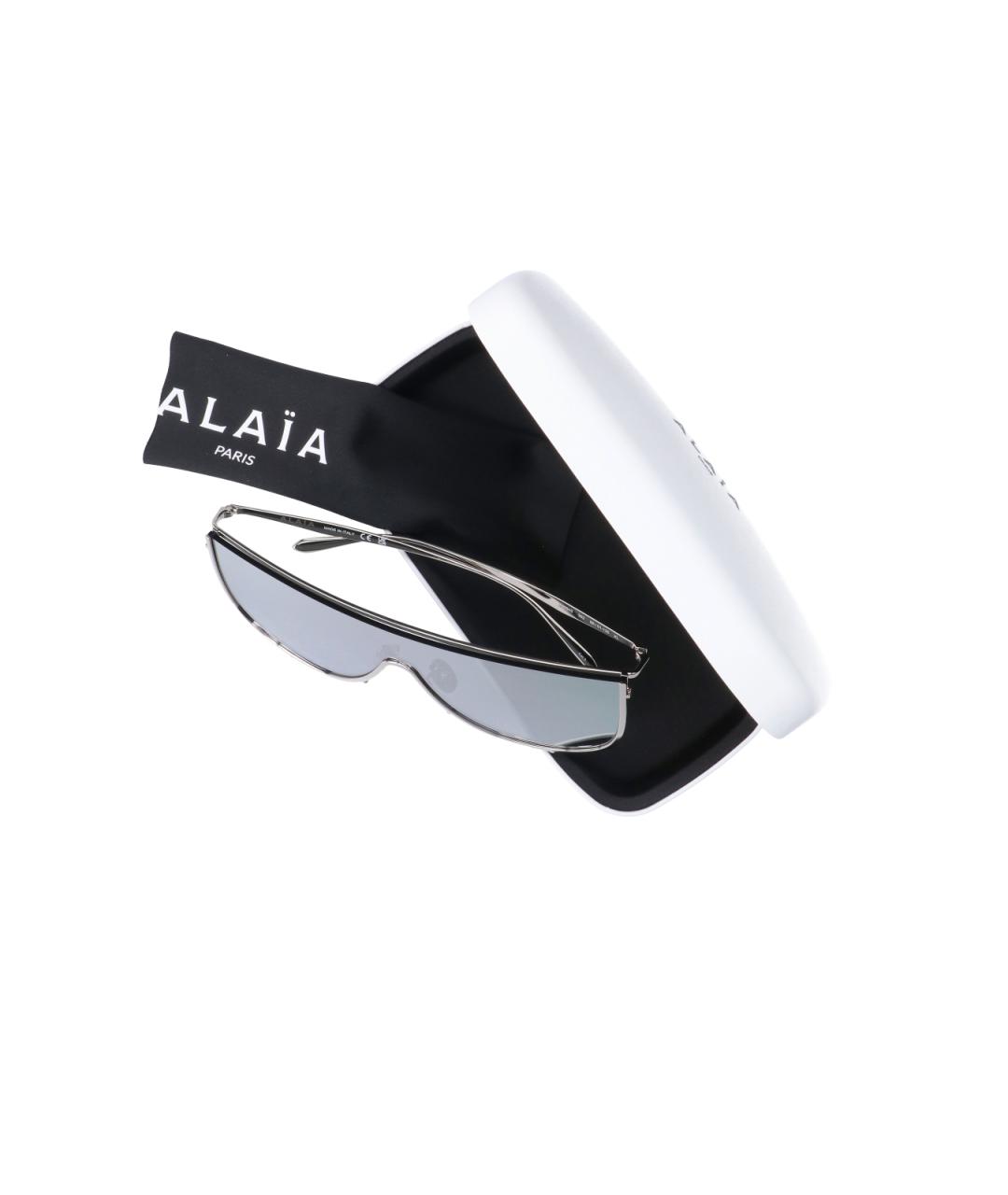 ALAIA Серебряные металлические солнцезащитные очки, фото 3