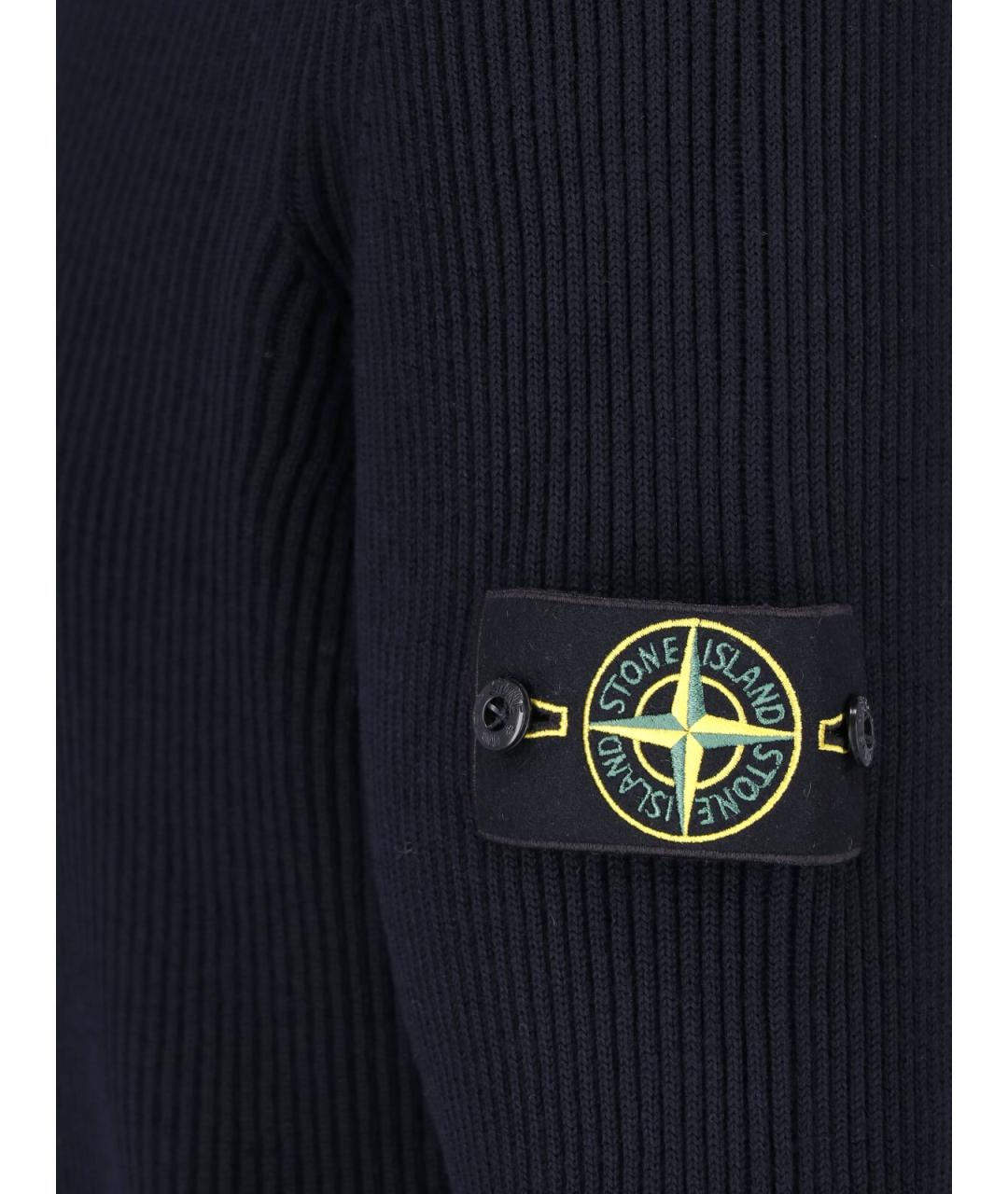 STONE ISLAND Синий шерстяной джемпер / свитер, фото 3