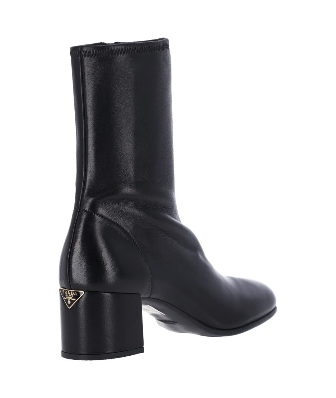PRADA Черные кожаные сапоги, фото 4