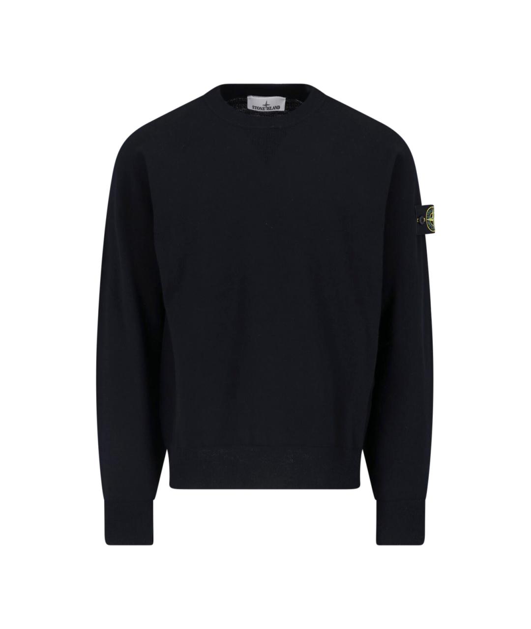 STONE ISLAND Черный шерстяной джемпер / свитер, фото 1