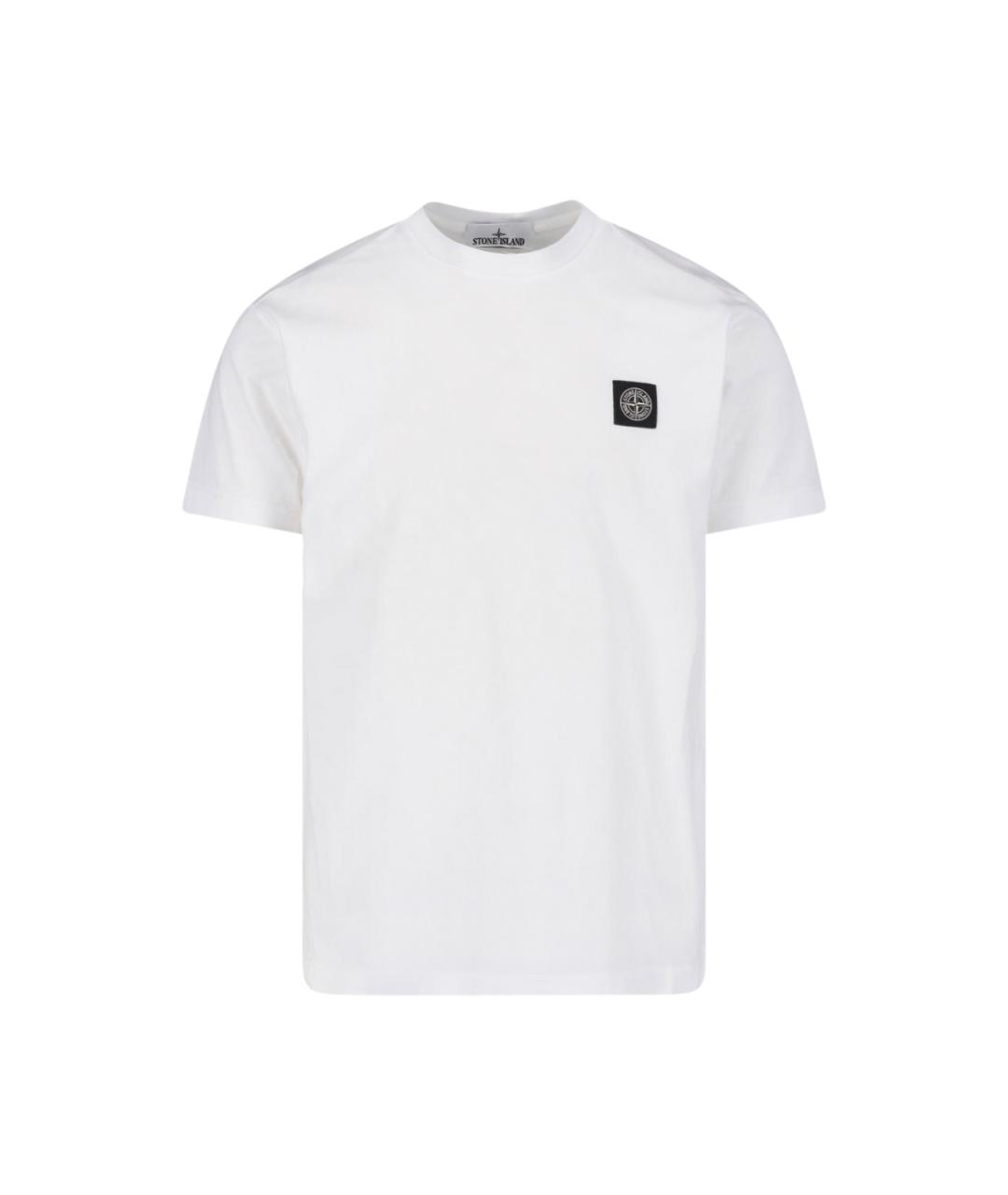 STONE ISLAND Белая хлопковая футболка, фото 1