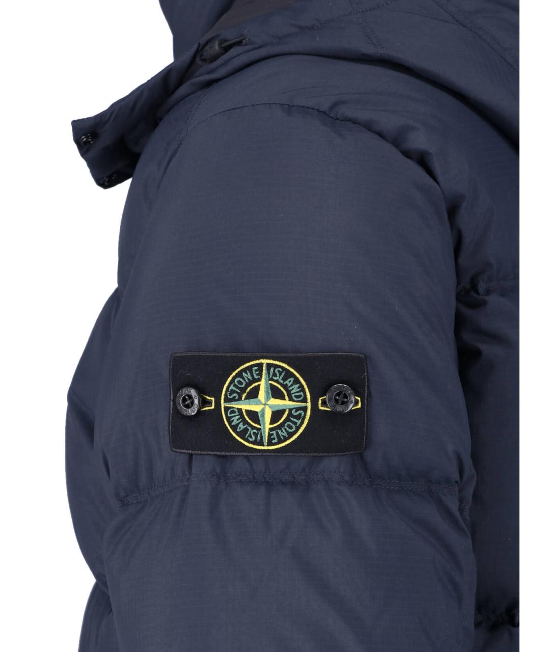 STONE ISLAND Синий полиамидовый пуховик, фото 3