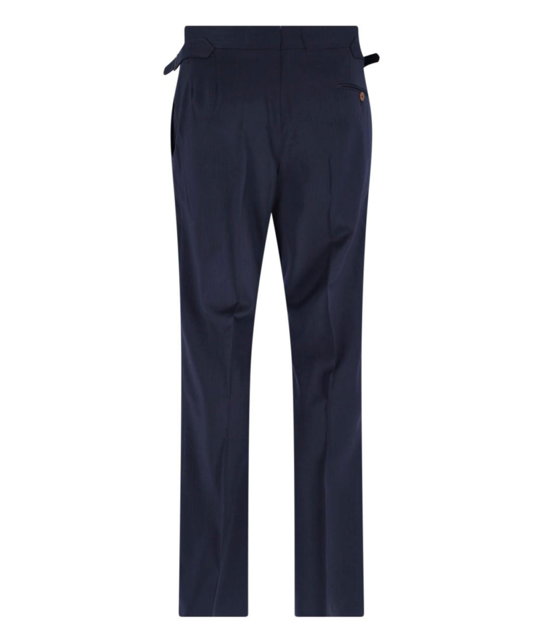 VIVIENNE WESTWOOD Синие шерстяные повседневные брюки, фото 3