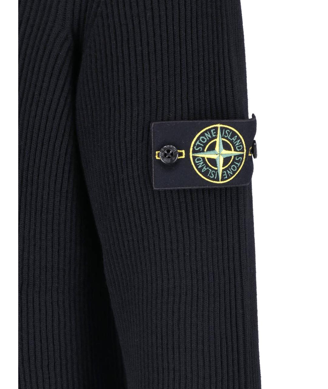 STONE ISLAND Черный шерстяной джемпер / свитер, фото 3