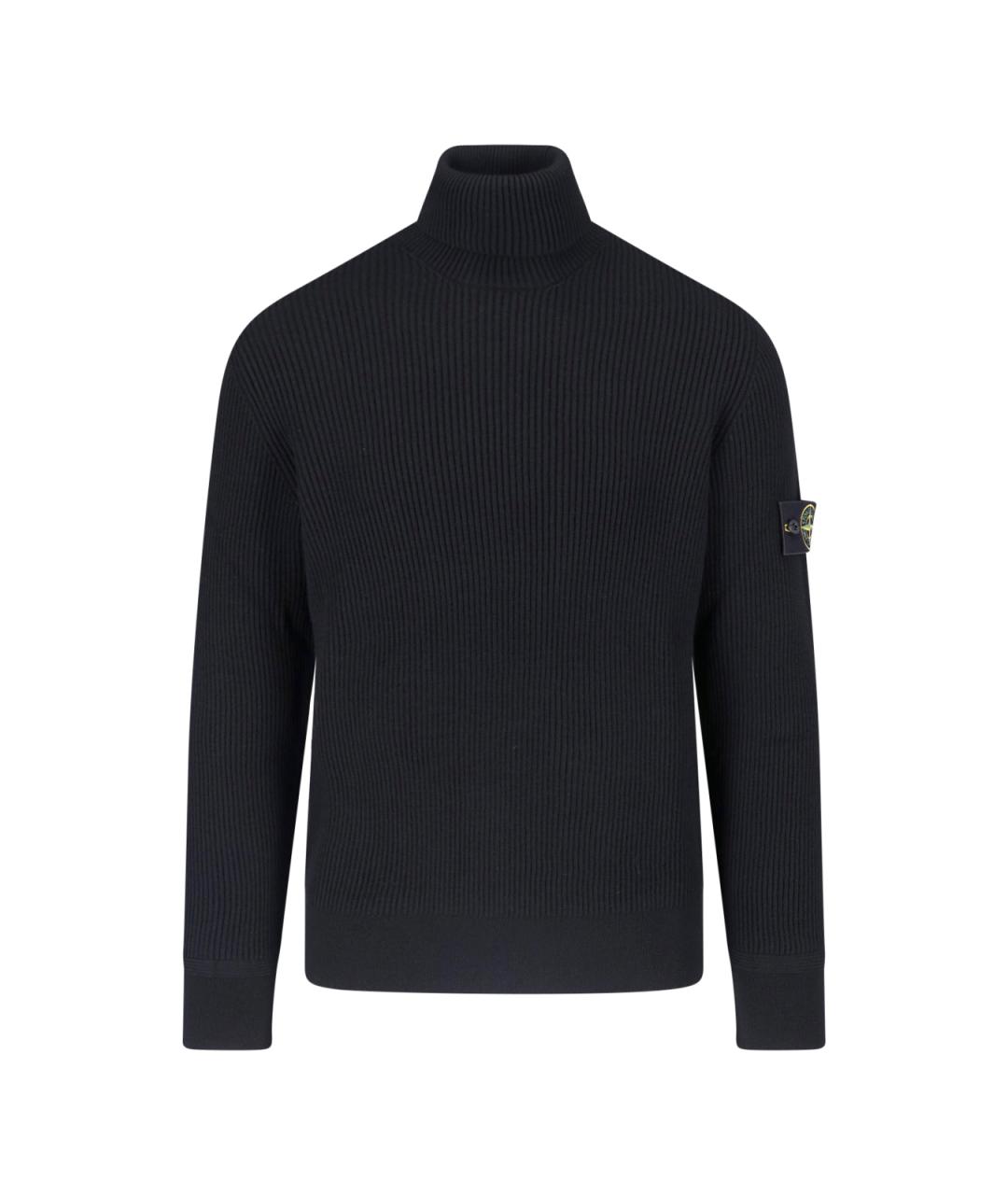 STONE ISLAND Черный шерстяной джемпер / свитер, фото 1