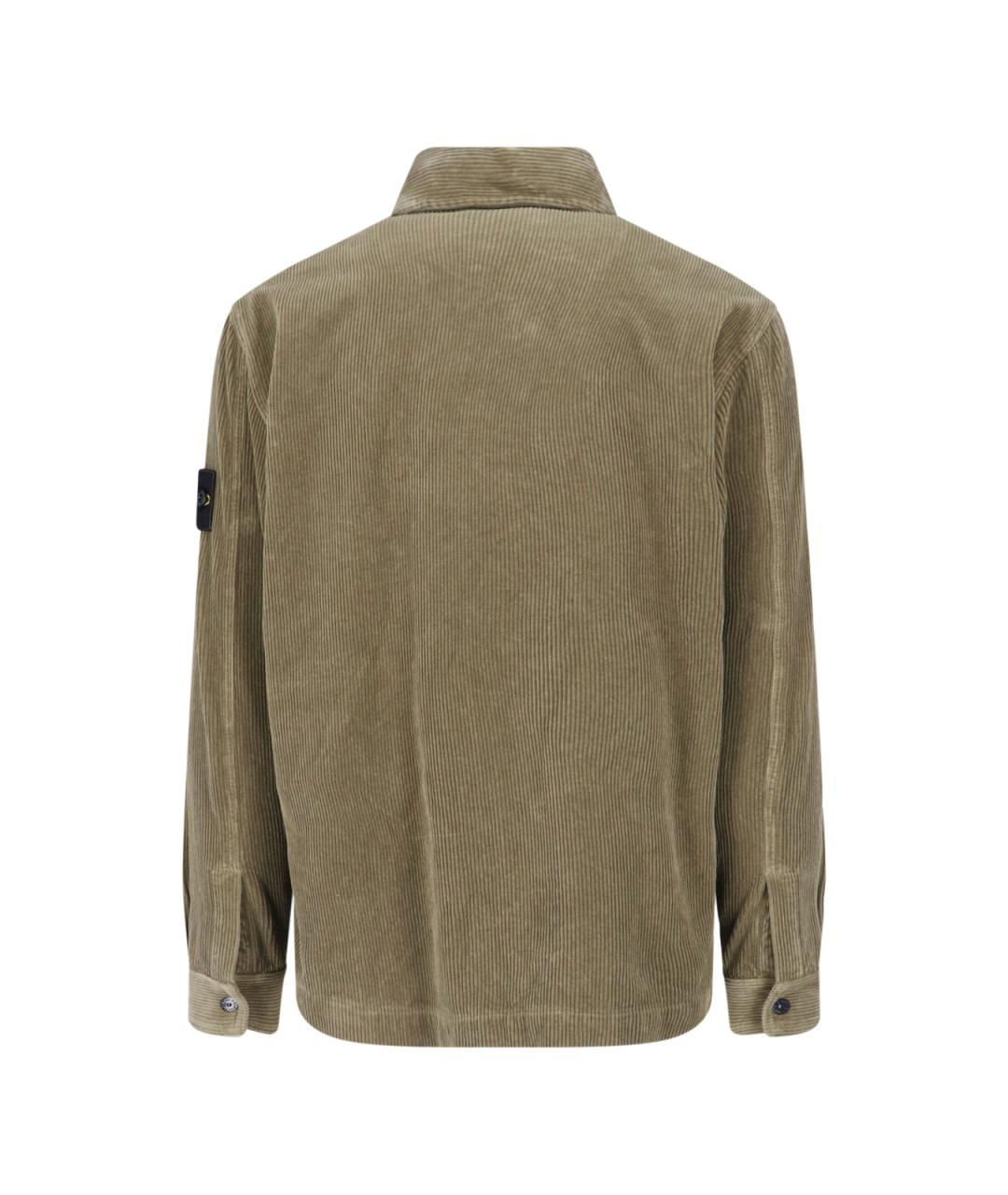 STONE ISLAND Зеленая хлопковая кэжуал рубашка, фото 2