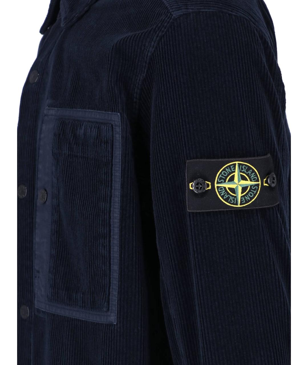 STONE ISLAND Синяя хлопковая кэжуал рубашка, фото 3