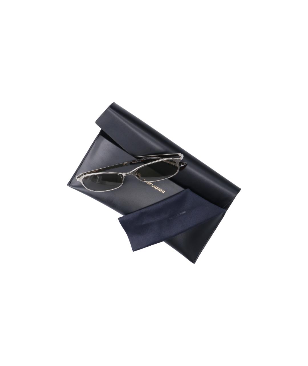 SAINT LAURENT Серебряные металлические солнцезащитные очки, фото 3