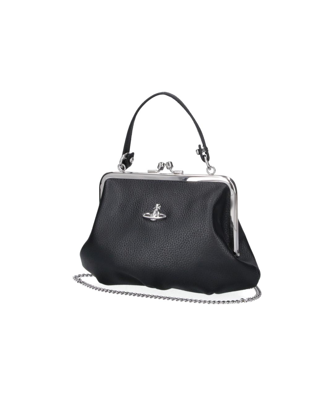 VIVIENNE WESTWOOD Черная сумка с короткими ручками из искусственной кожи, фото 2