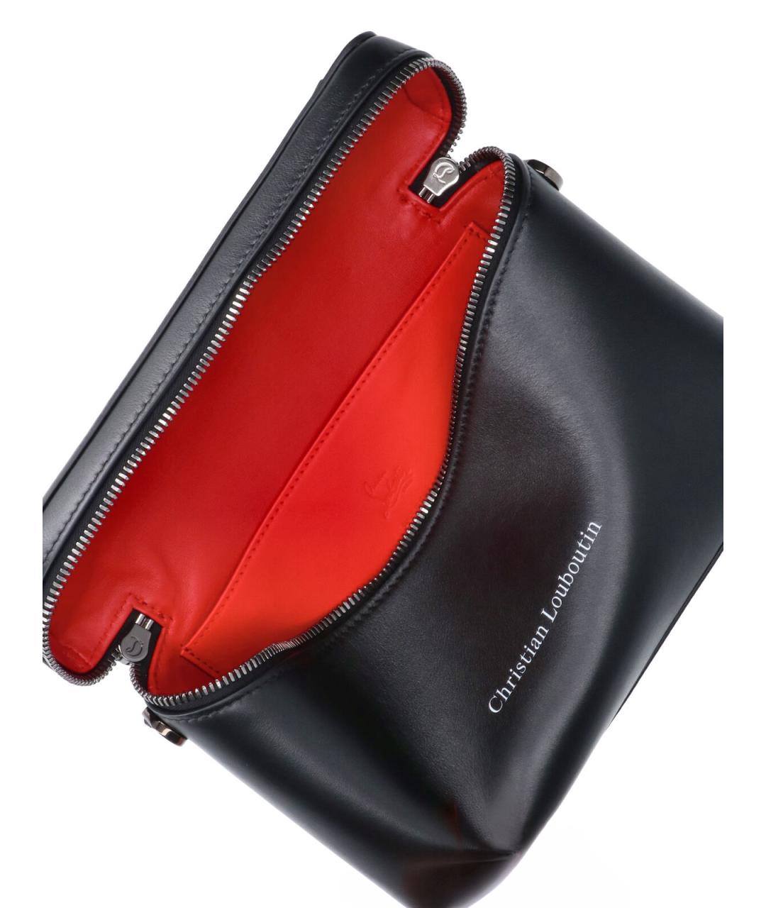 CHRISTIAN LOUBOUTIN Черная кожаная сумка тоут, фото 4
