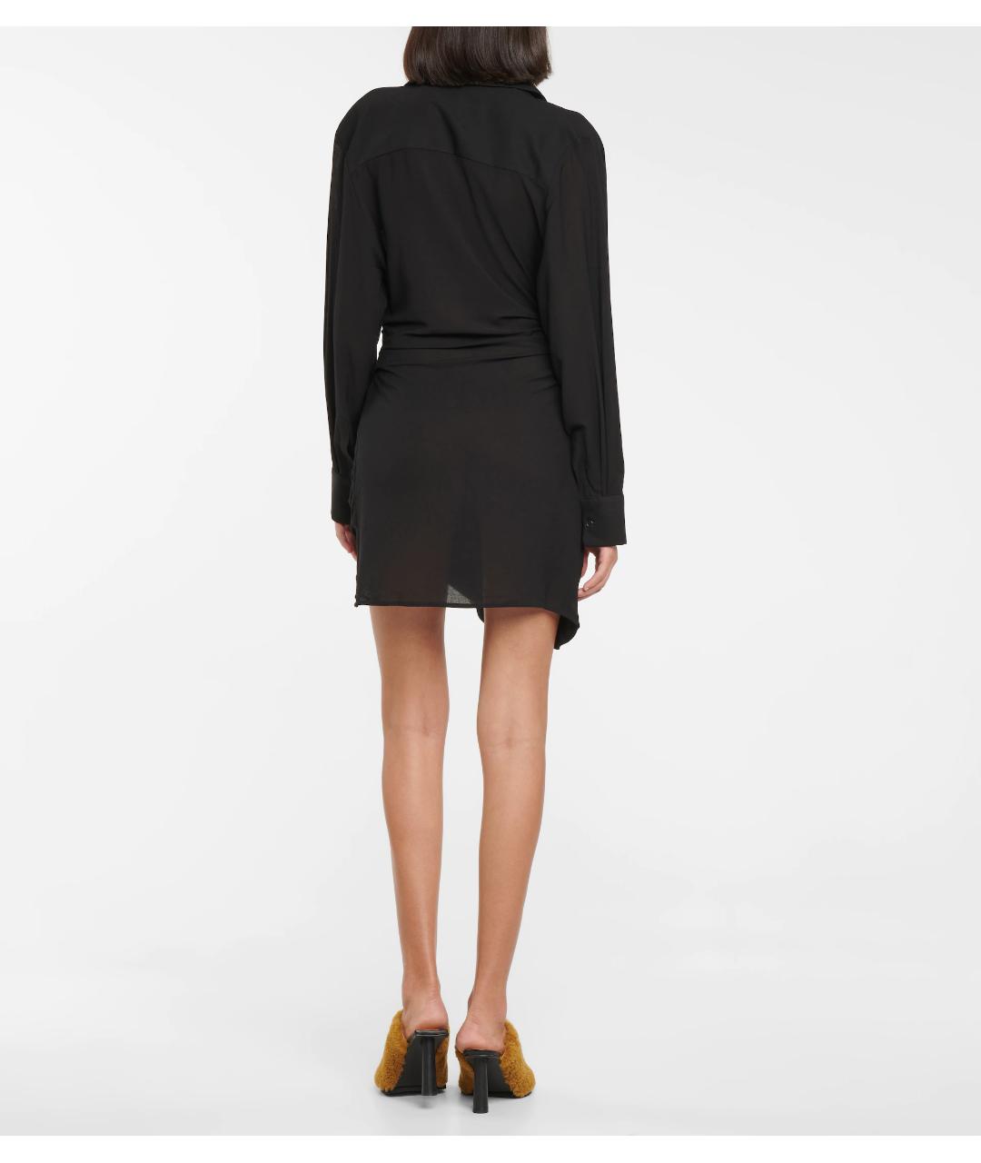JACQUEMUS Черное вискозное коктейльное платье, фото 3