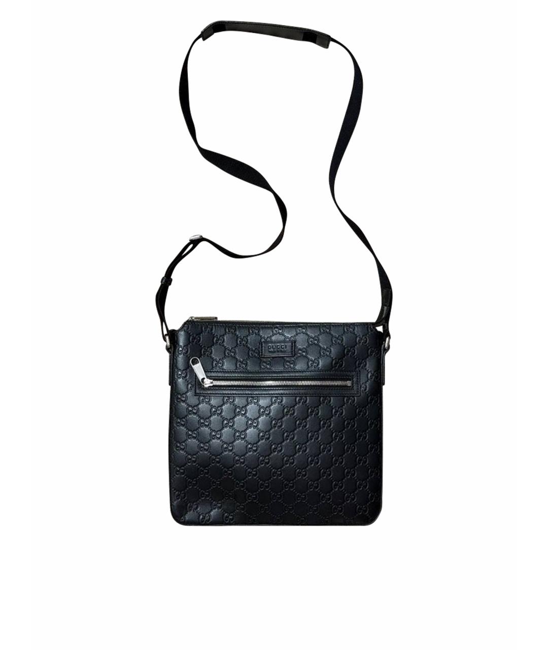 GUCCI Черная кожаная сумка на плечо, фото 1