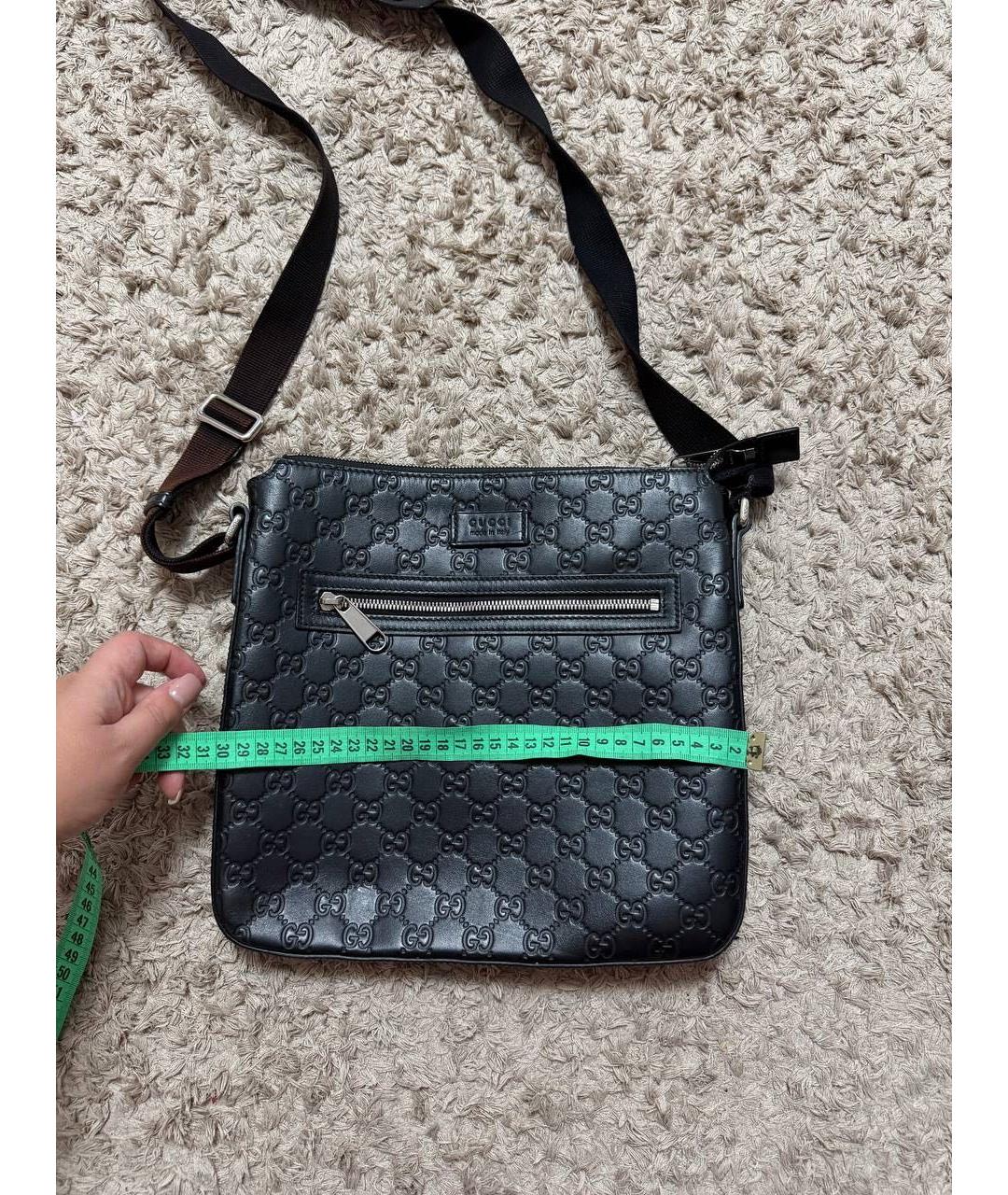 GUCCI Черная кожаная сумка на плечо, фото 8