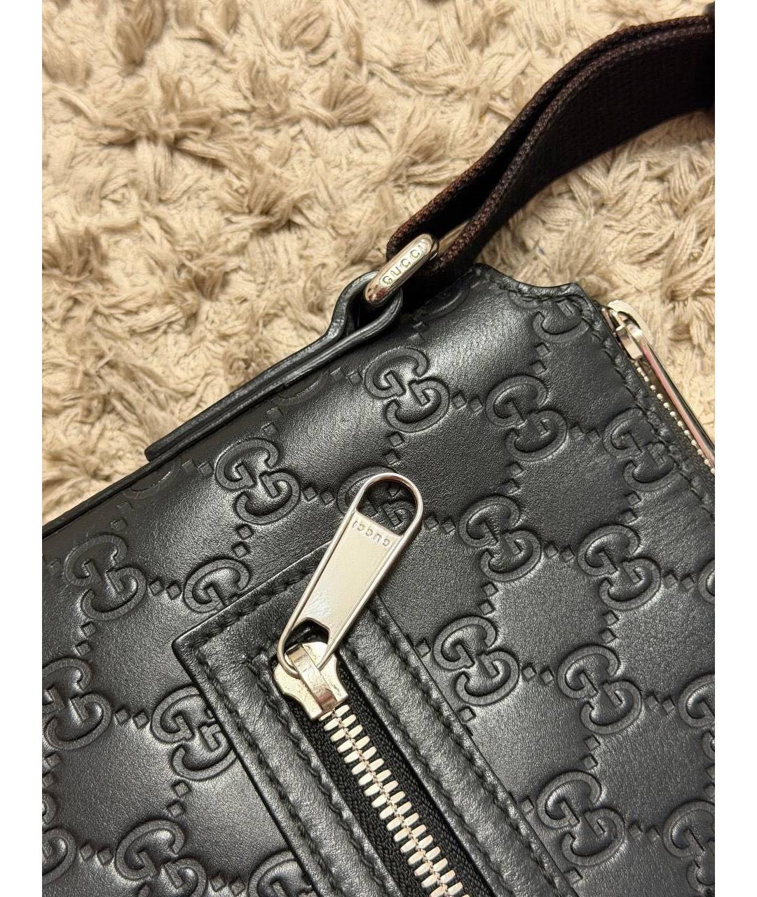 GUCCI Черная кожаная сумка на плечо, фото 3