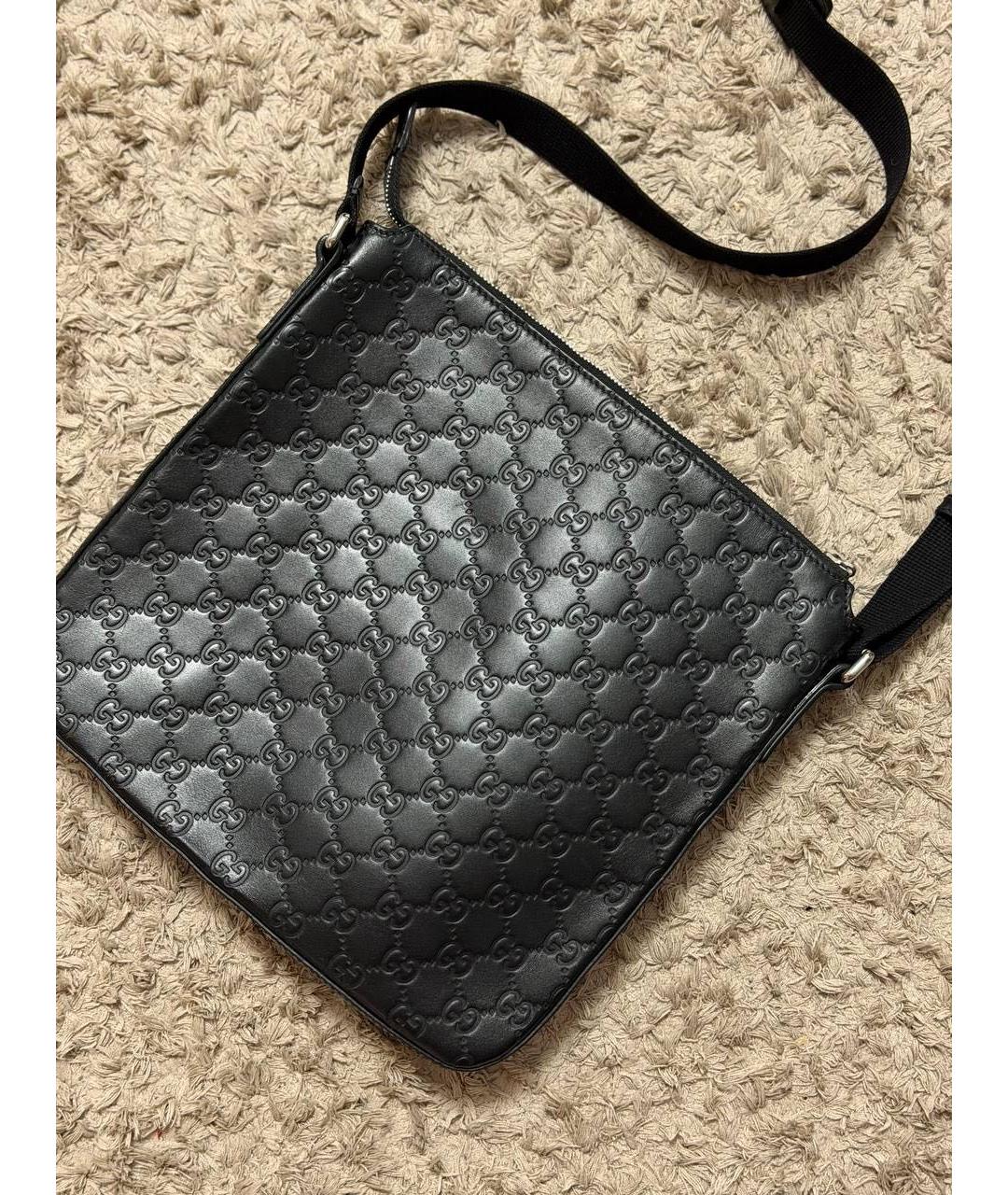 GUCCI Черная кожаная сумка на плечо, фото 5